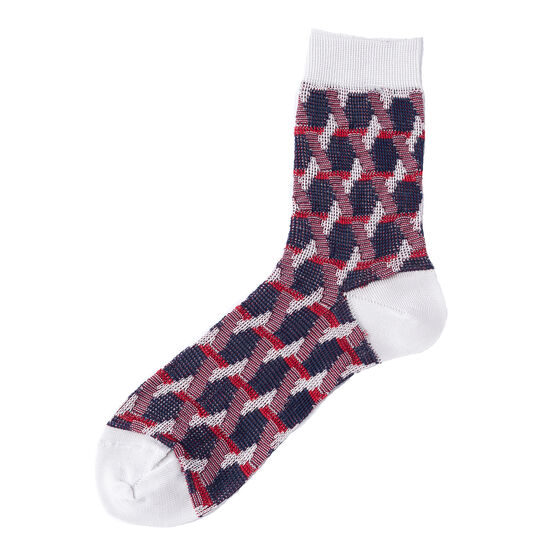 Hexagon jacquard knit socks